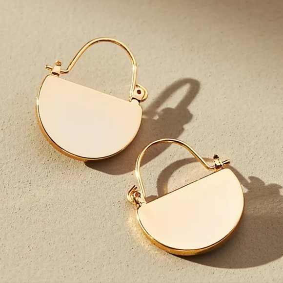 Anthropologie Jewelry - Anthropologie Modern Crescent Hoop earrings
